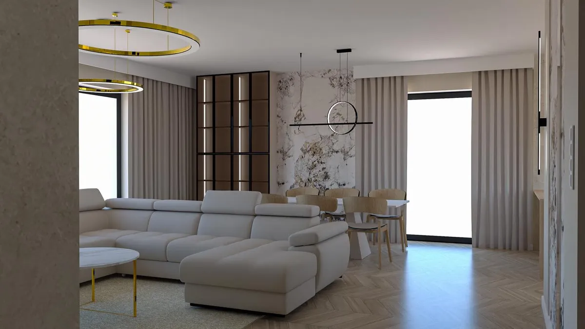 Salon z kominkiem - zdjęcie 4